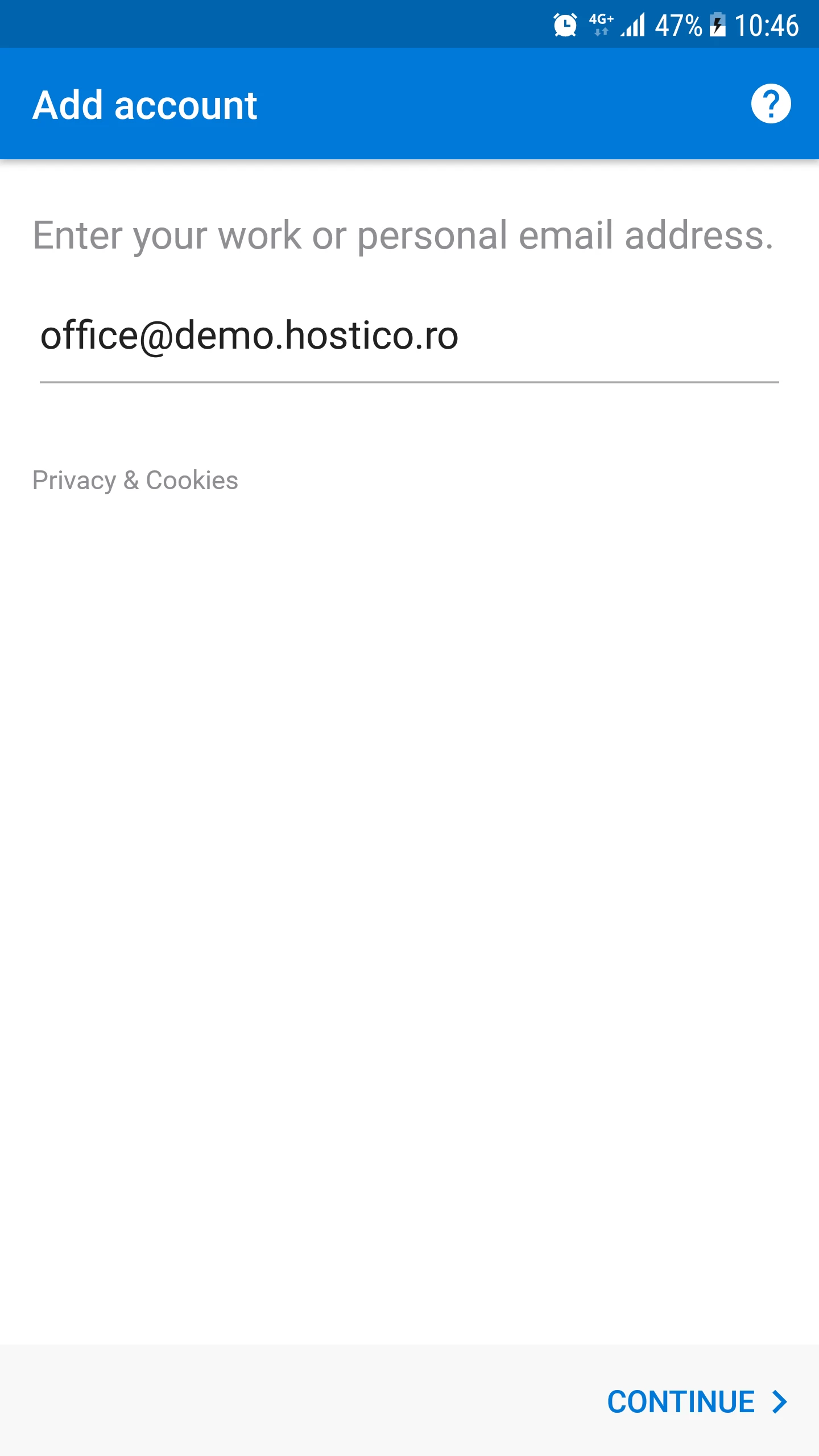 adaugare casuta e-mail