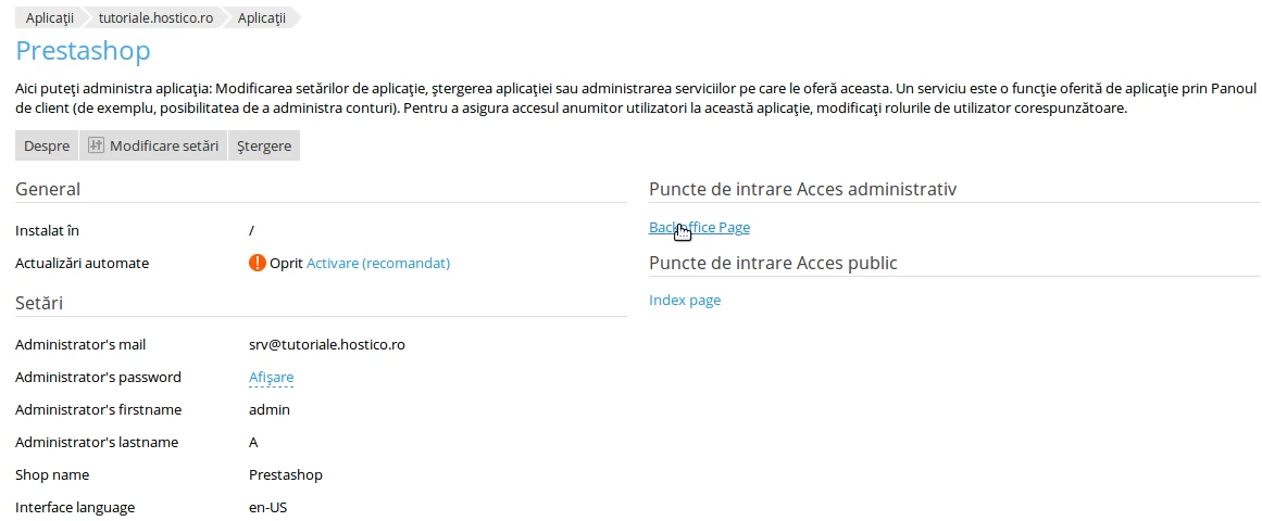 Exemplu Backoffice