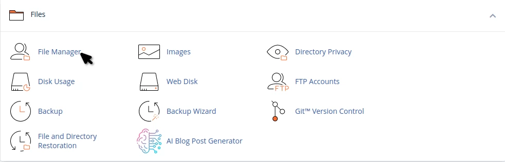 File Manager cPanel
