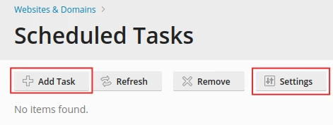 Geplante Aufgabe Plesk